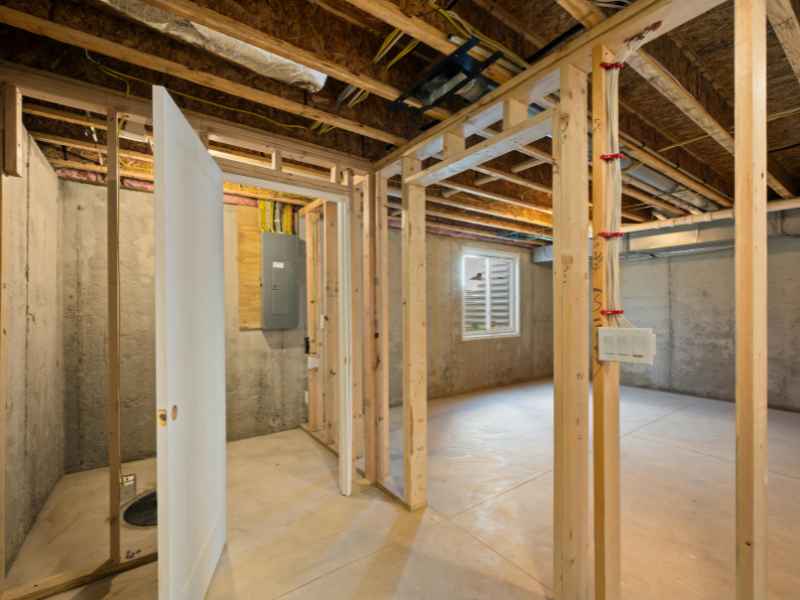 Framing electrical and plumbing for Media basements, Canopy Building Services
