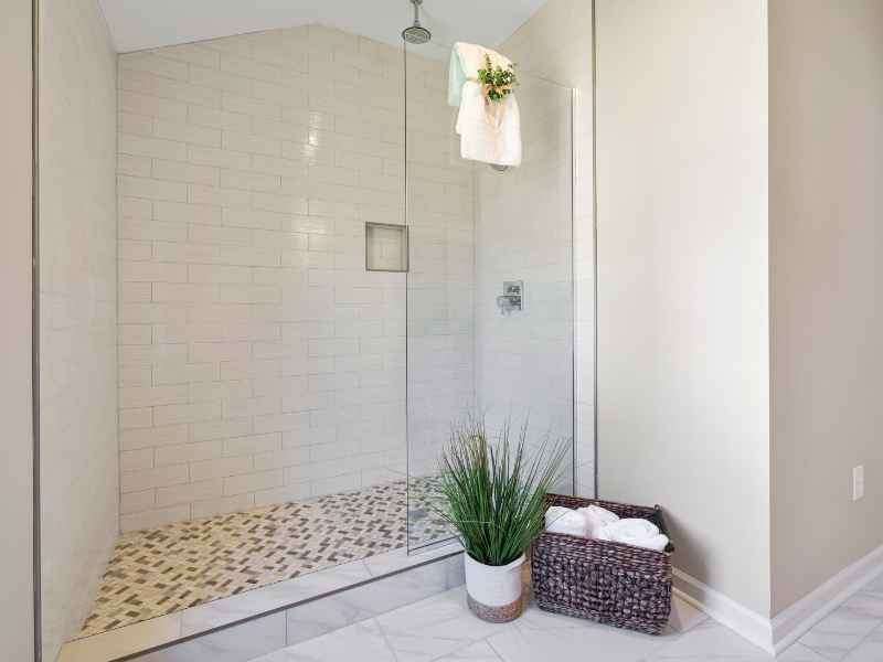 Glass enclosure for walk in shower Media, Canopy Building Services