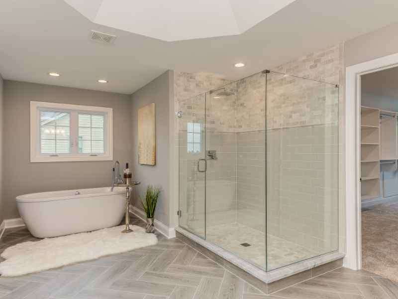 Light color tile for master bathroom, Canopy Building Services