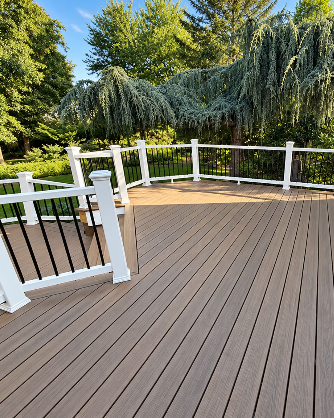 Multi-level composite deck renovation by Canopy Building Services in Media, PA