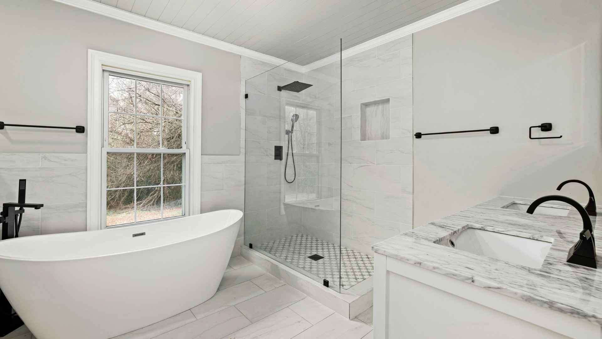 Walk-in shower installation in Media, PA by Canopy Building Services